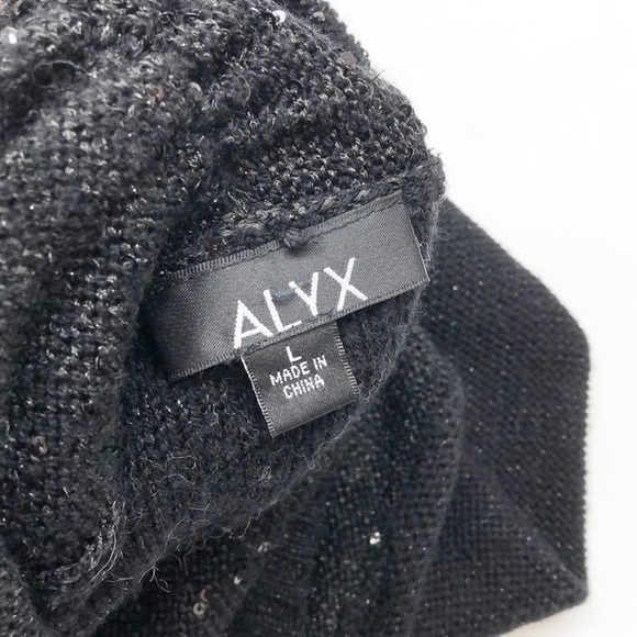 ALYX black sequin shimmer knit open cardigan - Picture 3 of 5